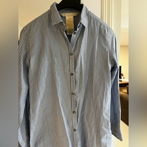 ‘S MaxMara Design for Easy Living Blue and White Stripe Long Sleeves Shirt
